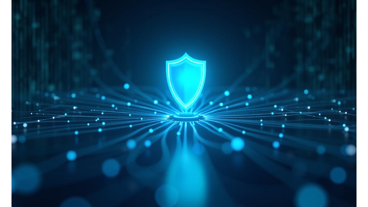 Illustration abstraite de la conformité légale et de la protection des données dans un cadre numérique