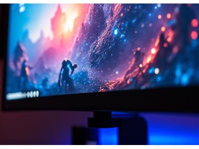 Gros plan sur un moniteur gaming 27 pouces 240Hz avec G-Sync