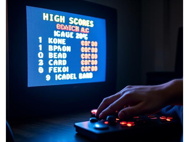 Un écran affichant un tableau des meilleurs scores de jeux vidéo rétro avec les noms des joueurs